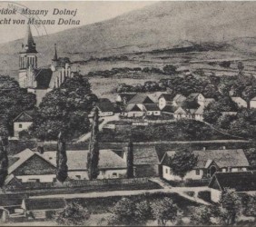 2.	Widok ogólny Mszany Dolnej, ok.1915 r. – pocztówka zbiory prywatne