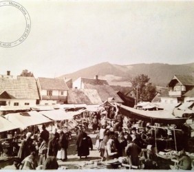 19.	Handel na mszańskim Rynku, lata 30-te XX w,. Narodowe Archiwum Cyfrowe