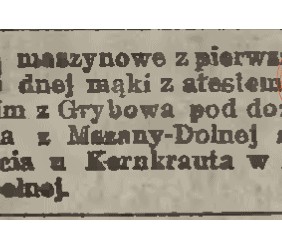 27. Excerpt from Nowy Dziennik, 1924, no 52, advertising matzahs produced in Mszana Dolna

