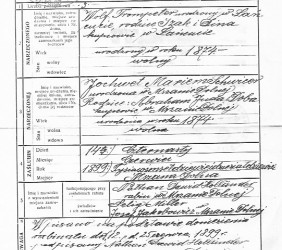 10. Marriage certificate of Jochwed Schwitzer and Wolf Trompter, 1899. Source: Helen Krag&rsquo;s family collection.
