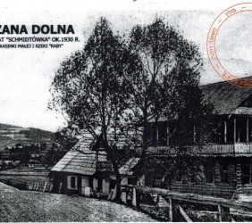 6. Szmidt&oacute;wka &ndash; a guesthouse and inn, placed between Mszana Dolna and Kasinka Mała; a postcard from the private archive of Jadwiga Stożek 