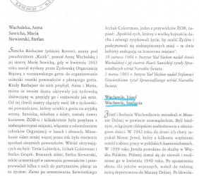 Encyklopedyczna notka o mszańskich Sprawiedliwych w alfabetycznym wykazie Sprawiedliwych wśród Narodów Świata