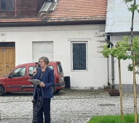 Podczas uroczystości 19.08.2021 opowiedzieliśmy uczestnikom o bohaterstwie Sprawiedliwych. Fot. Marek Rekucki