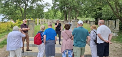At the Jewish cemetery with a group of writers from Greater Poland