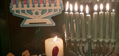 Hanukkah lights of remembrance in Mszana Dolna